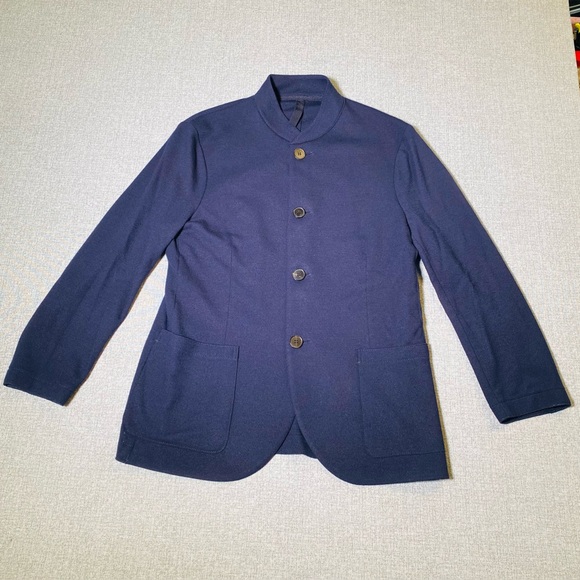 Harris Wharf London Unstructured Wool Jacket Coat Men’s Medium Virgin Wool Blue - Picture 1 of 7
